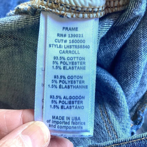 Frame Denim Le High Straight Carroll Distressed Staggered Raw Hem Jeans, Size 25 - Picture 13 of 15